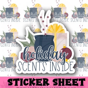Holiday Scents Inside | Holiday Business Sticker | Packaging Stickers | Thank You Stickers | Wax Sticker | Business Sticker | Scentsy