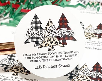Merry Christmas Custom Sticker  | Packaging Stickers | Thank You Stickers | Matte Sticker | Small Business Sticker | 3 sheets