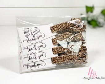 Cheetah/Leopard Print Hair Ties + Mini Card | Elastic Hair Tie  | Small Shop Branding | Just A Little Thank You | 25 Hair Ties Per Set