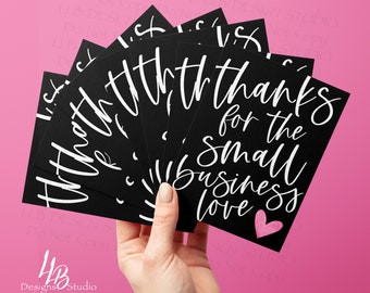 Thanks For The Small Business Love, Thank You Card, Packaging Insert, Thank You Card, Small Business, Packaging Supplies, Size 3"x4"