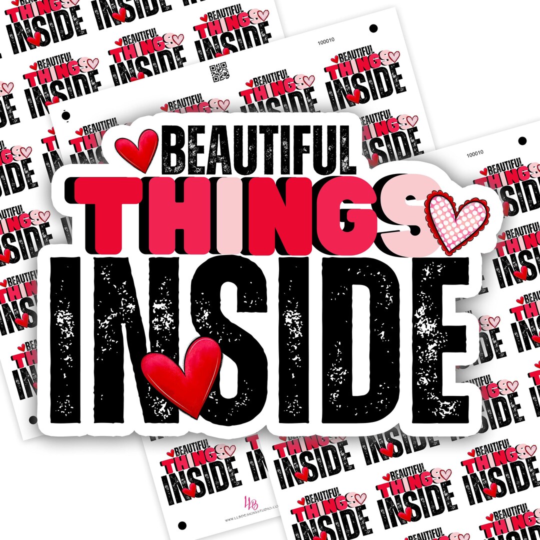 Beautiful Things Inside Heart, Packaging Stickers, Small Shop Stickers ...