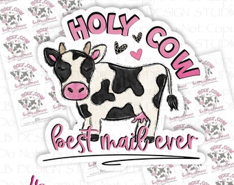 Holy Cow Best Mail Ever, Happy Mail Sticker, Shop Small, Small Business, Handmade, Etsy Sticker, Packaging Supplies, Matte Sticker,