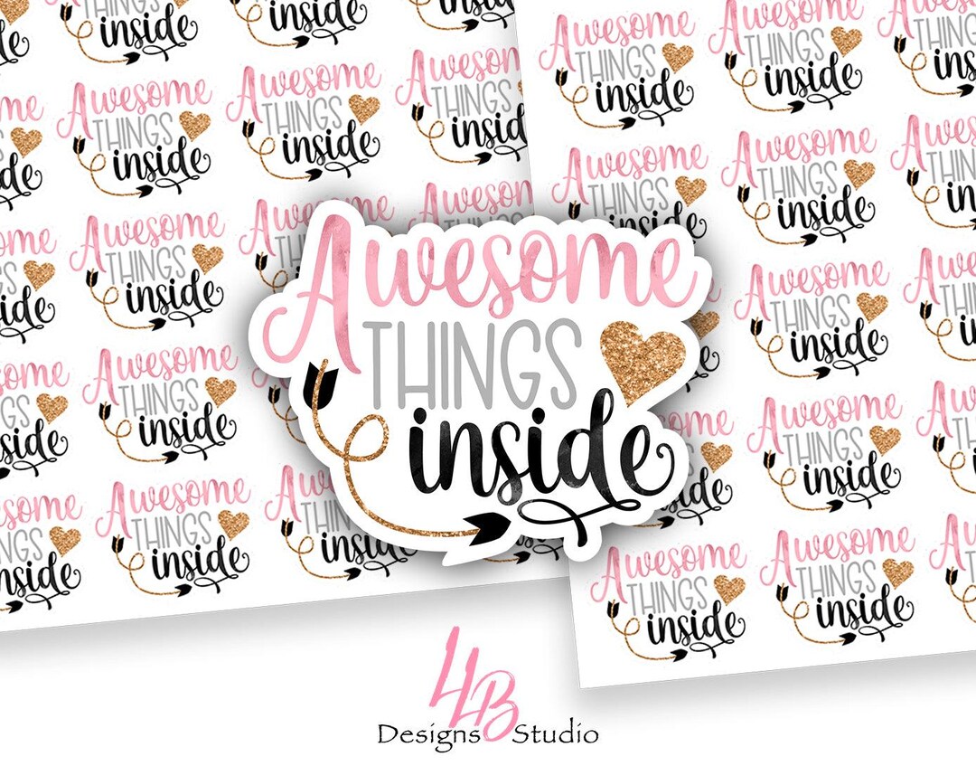 Awesome Things Inside Sticker #: S0103 Made to Order - Etsy