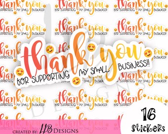 Emoji Thank You For Shopping Small, Thank You Sticker, Shopping Small, Support Sticker, Label, Small Shop, Small Business, Support Small
