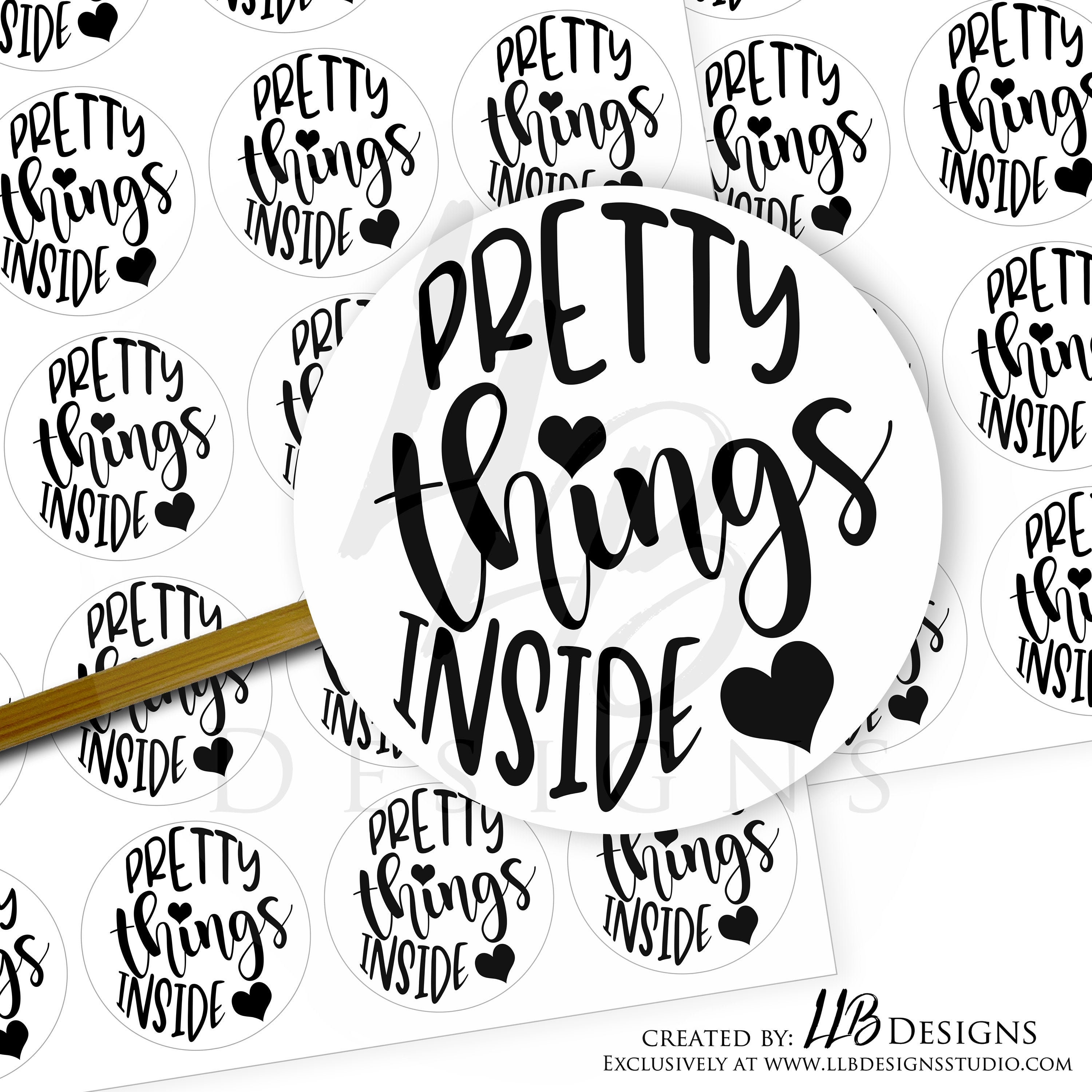 Foiled Pretty Things Inside Sticker, Shop Small, Small Business ...