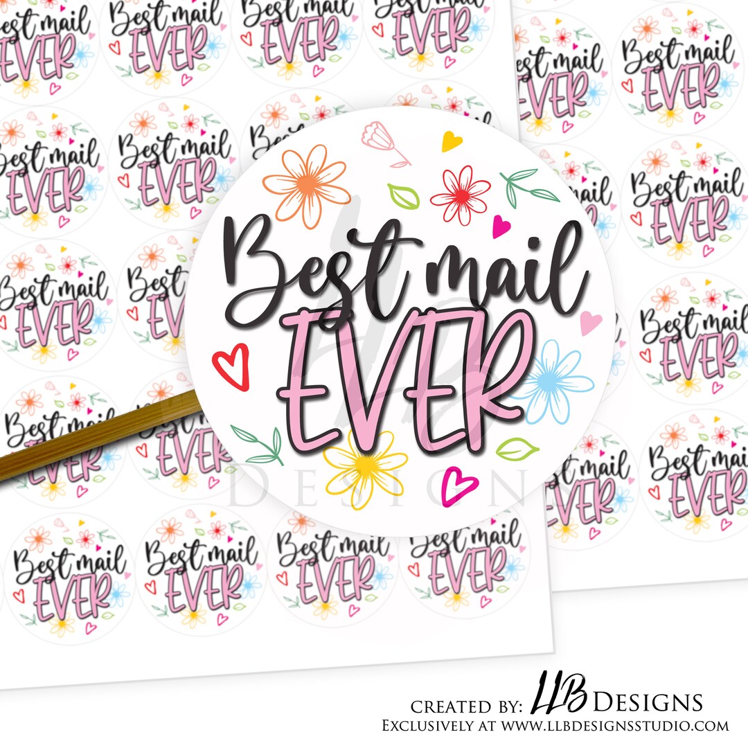 Good Email Sticker Best Mail Ever Floral | Packaging Stickers | Small Shop Stickers ...