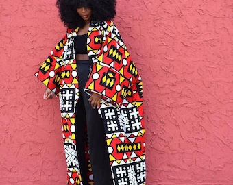 African kimono, Ankara kimono, African coverup, African print kimono African clothing African fashion, Ankara dress, Ankara trench coat