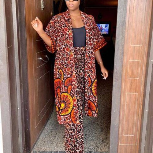 African 2 Piece Set Ankara Kimono and 