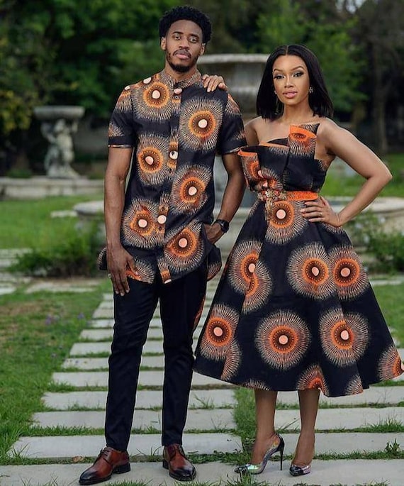 Couple African Clothing, African Couple Matching Outfits African Wedding  Dress Matching African Couple Engagement Outfit Men African Fashion -   Israel