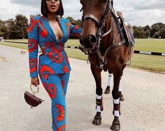 African tailored suit, Ankara 2 piece suit, African Structured suit, Ankara jacket, African outfit, African pants and jacket African blazer