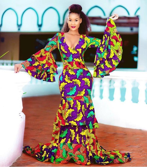 african fishtail dresses