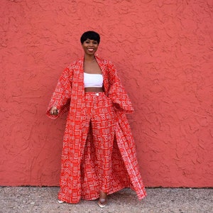 African kimono, African 2 piece set, Ankara pants, African print kimono African clothing African fashion, Ankara kimono, Ankara trench coat