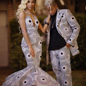 Couple African Outfit Prom Couple Matching African Clothing African Couple Engagement Outfit Ankara Gown Couples Wedding Ankara Clothes Etsy