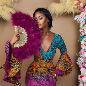 African dress, African maxi mermaid gown, African prom dress, Ankara ball gown, Ankara banquet gown, Ankara wedding dress, African clothing image 4
