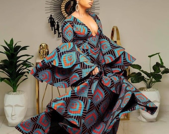 African dress, Ankara maxi mermaid gown, African prom dress, African wedding dress, Ankara gown, Floor lenght dress, African banquet dress