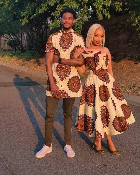 Couple African Clothing, African Couple Matching Outfits African Wedding  Dress Matching African Couple Engagement Outfit Men African Fashion -   Canada