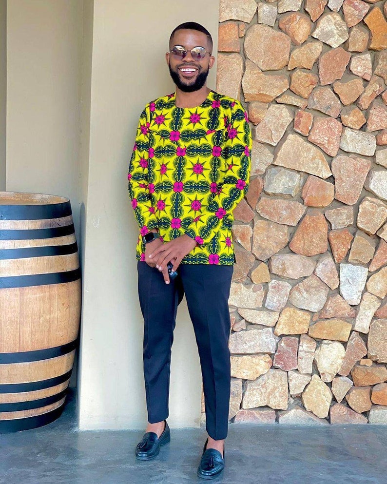 Couple African matching, African outfits, Ankara couple matching set, Couple anniversary outfit African men shirt ankara gown, Dashiki image 4