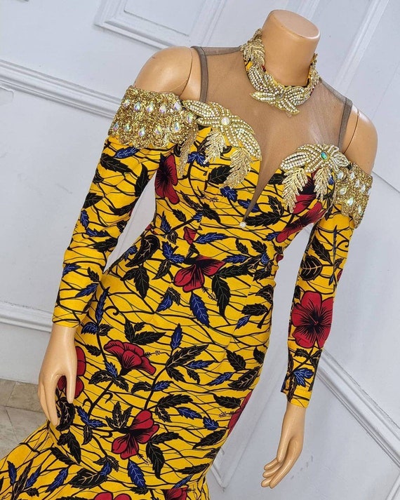 Robe africaine robe de sirene imprimee africaine robe de banquet africaine robe maxi africaine mode africaine robe de soiree africaine robe d Ankara Etsy Canada