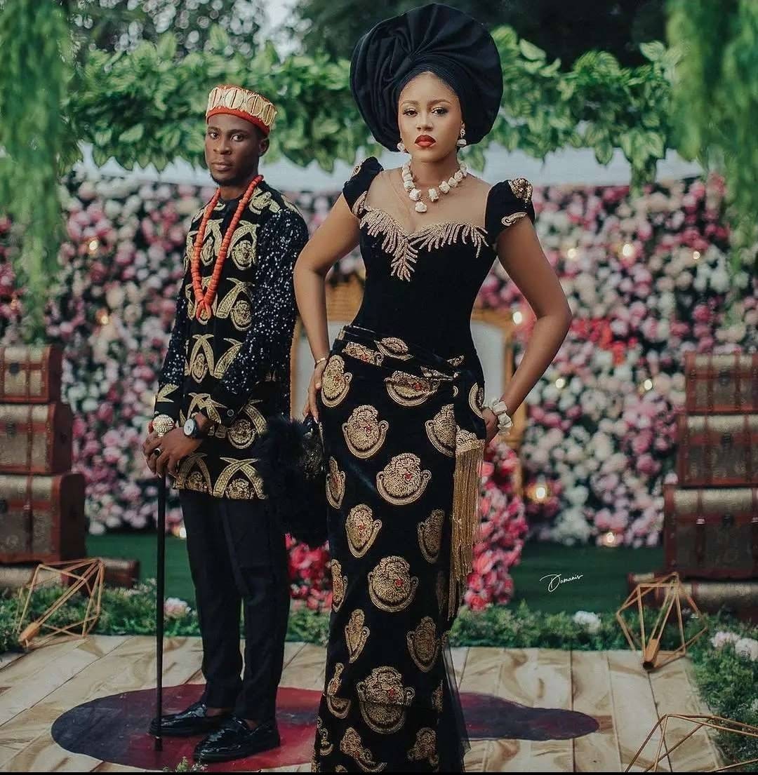 Couple Isiagu Wedding Attire Igbo Traditional Marriage Attire African couple-isiagu-wedding-attire-igbo-traditional-marriage-attire-african