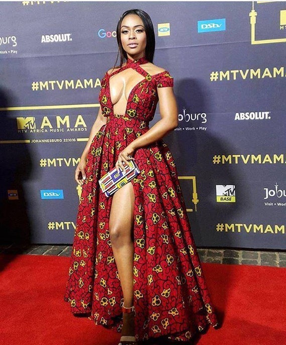 African Infinity Dress African Maxi Dress Ankara Gown Red