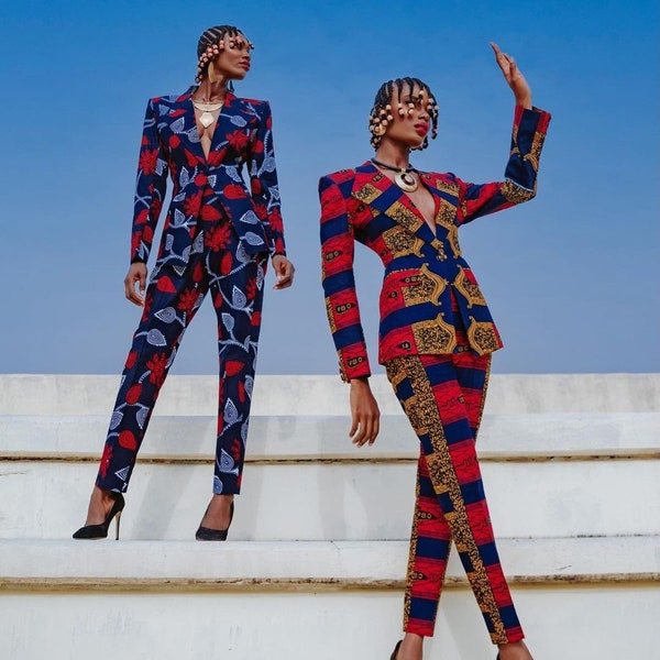 African tailored suit, Ankara 2 piece suit, African Structured suit, Ankara jacket, African outfit, African pants and jacket African blazer