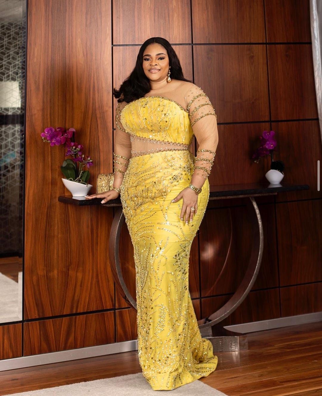 Elegant Light Yellow Mermaid Long Party Dress Wedding Guest Dress, DP4542