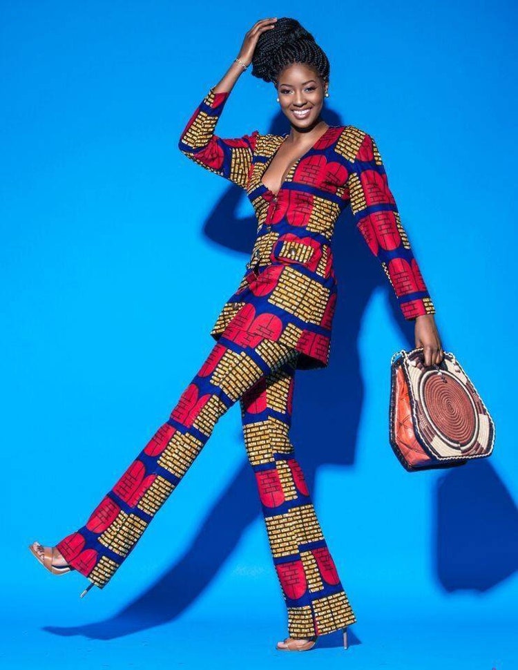 Afrikanisches 2-teiliges Set, Ankara-Anzug, Ankara-Hose mit weitem Bein, Ankara-Jacke, afrikanisches Outfit, afrikanische Hose und Hemd, afrikanische Kleidung