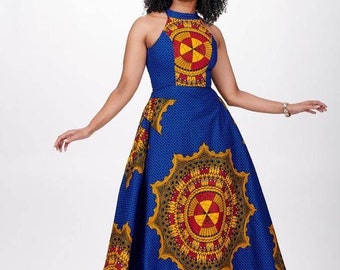 African dress, Ankara dress, African kimono, African clothing, Ankara skater dress, African fashion, Ankara gown, African print maxi dress