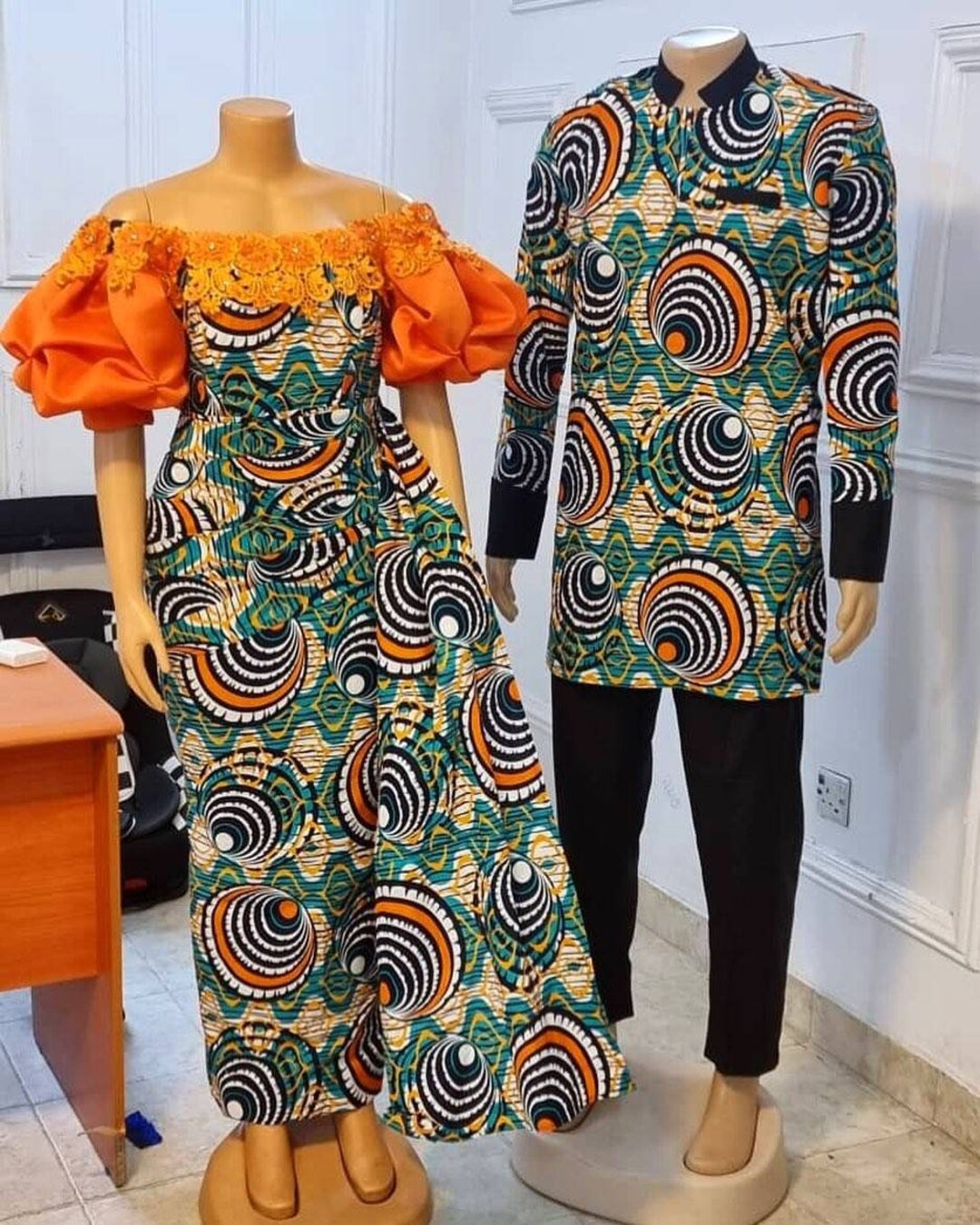 Couple African Clothing, Ankara Maxi Dress, African Wedding Dress