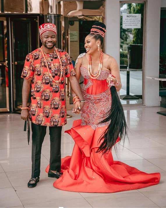 Igbo Couples Traditional Marriage Attire, Couples Luxurious