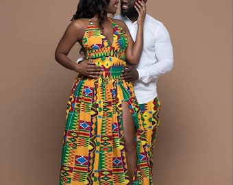 Paar afrikanische Kleidung, afrikanisches Paar passende Outfits Afrikanisches Hochzeitskleid Passendes afrikanisches Paar Verlobung Outfit Männer Afrikanische Mode