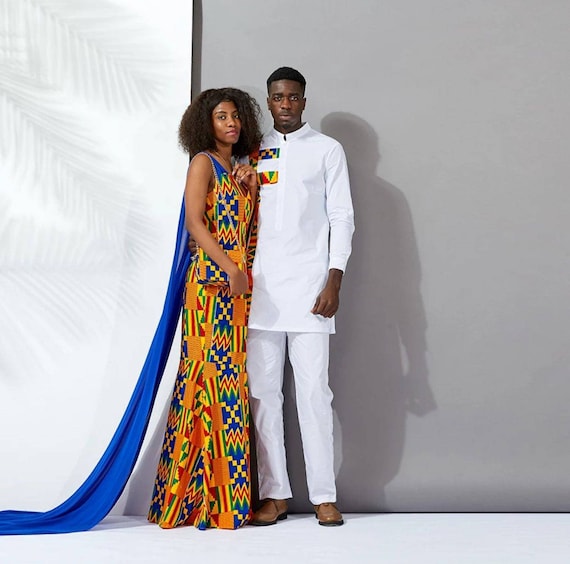 Couple African Clothing, African Couple Matching Outfits African Wedding  Dress Matching African Couple Engagement Outfit Men African Fashion -   Canada