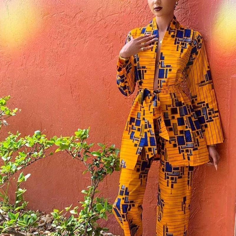New African Print Pants Set PLUS main image 0