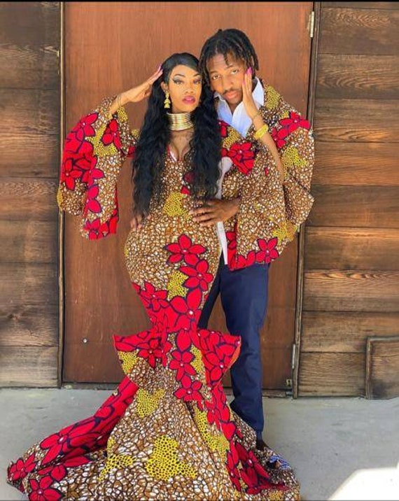 Couple African Clothing, African Couples Matching Outfits African Wedding  Gown Matching African Couple Engagement Outfit Men African Fashion 