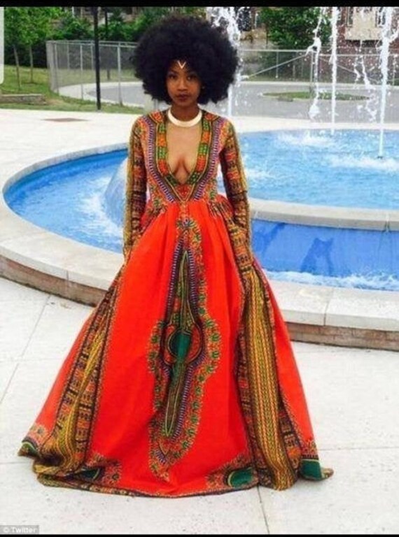 african dashiki maxi dress