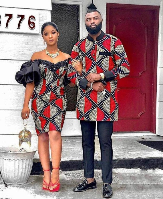 Couple African Clothing, African Couple Matching Outfits African Wedding Dress  Matching African Couple Engagement Outfit Men African Fashion -  Canada