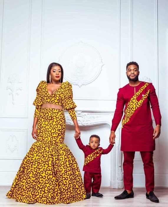 African Couple Outfits, Couples Ankara Attire, African Couple Wedding  Outfit, Men African Outfit Ankara Skirt and Blouse, African Fashion 