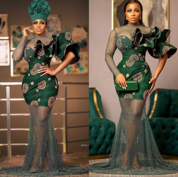 Costume sirène Deluxe, vert, avec robe et pince …