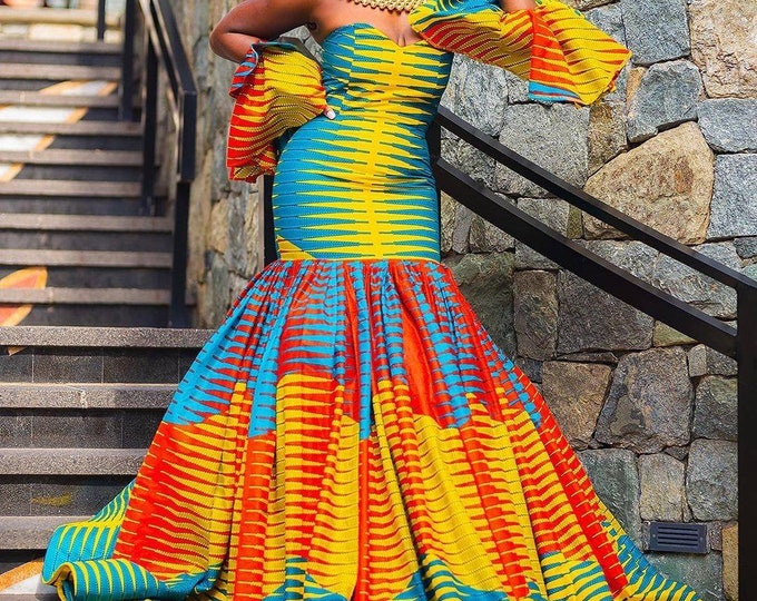 mermaid traditional african dresses African Mermaid Dress, Ankara Gown, African Maxi Mermaid Gown, African Prom Dress, African Maxi Print Dress, Prom 2023 Dress