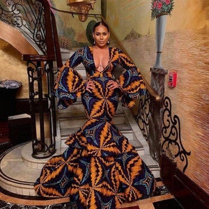African mermaid dress, Ankara gown African maxi mermaid gown, African prom dress African print dress Ankara gown, African floor length dress