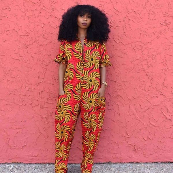 African Print Jumpsuit Etsy