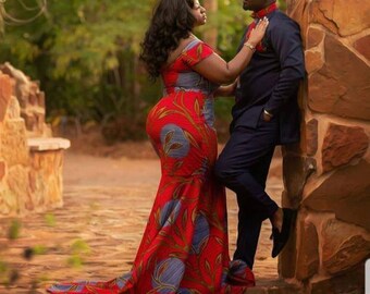 Couples African outfit, African family outfit, Ankara gown, African men shirt, ankara clothes for couples, Traditional African clothing