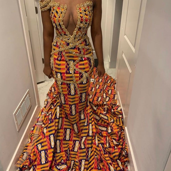 African mermaid dress, Kente mermaid gown, Ankara maxi mermaid gown, African prom dress, Ankara gown, African maxi dress, African clothing