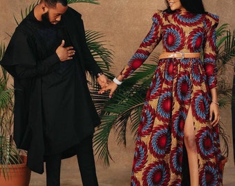 Couple African clothing, African couple matching outfits African dress, African couple engagement outfit Men African fashion, Ankara gown