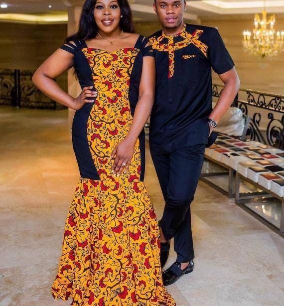 Couple African Clothing, African Couple Matching Outfits, Traditional  African Wedding Attire, Matching Engagement Outfit Men African Fashion 
