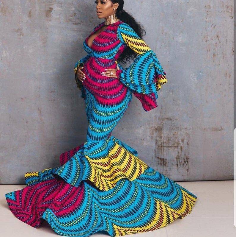 African Maternity Dress African Pregnancy Photoshoot Outfit Etsy