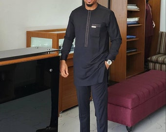 African men 2 piece, Agbada, African wedding outfit, Senator outfit, Men African clothing, Men African shirt, Men Kaftan outfit, Dashiki