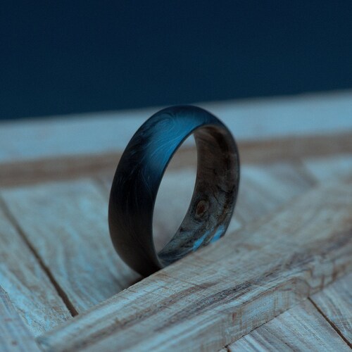 Buckeye Burl and Carbon Fiber Custom Engagement Ring or Etsy