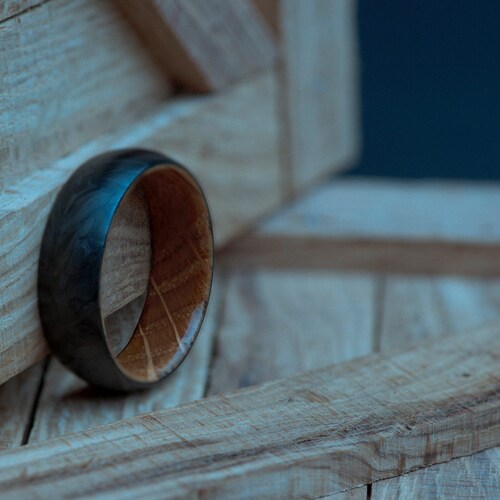Carbon Fiber and Olivewood Ring Mens Wedding Band Carbon Etsy
