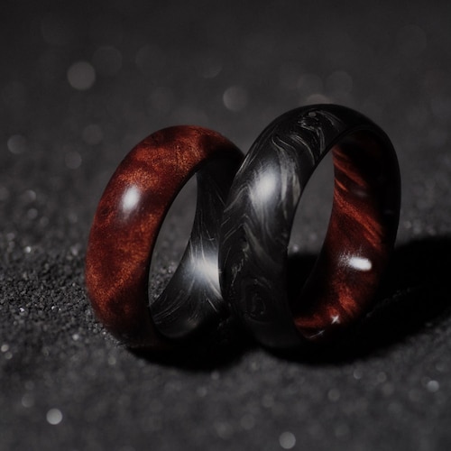 Hemp Fiber and Carbon Fiber Ring Handmade Mens Etsy